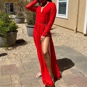 H&M red see-thru dress